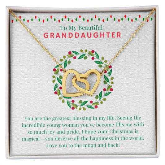 Christmas Gift For Granddaughter Interlocking Hearts Necklace With Personal Message Card Curious Draft