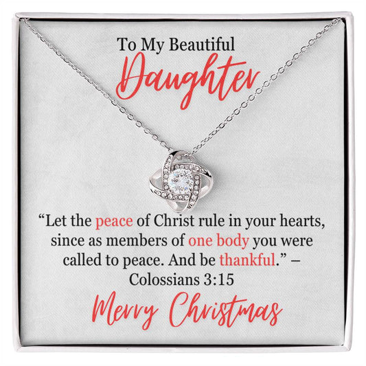 Colossians 3_15 Love Knot Necklace With Personal Message Card Curious Draft