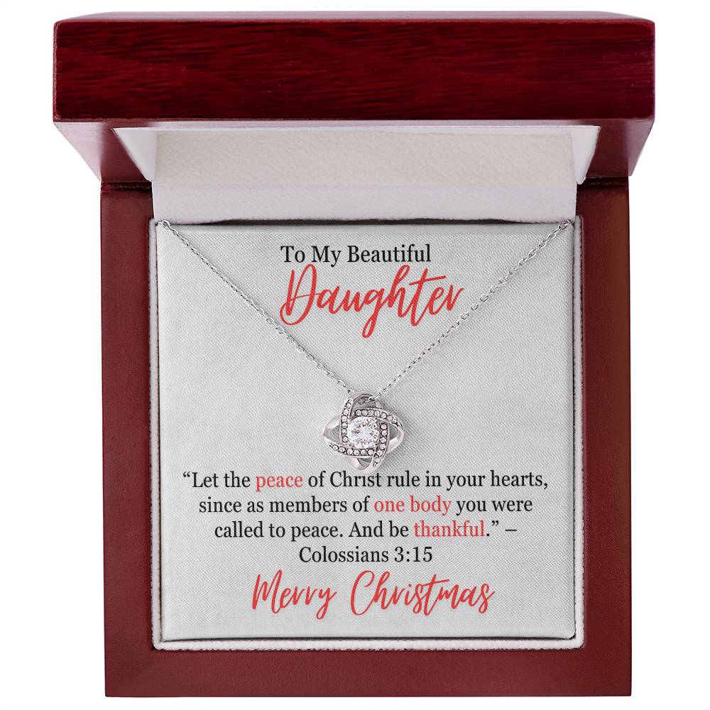 Colossians 3_15 Love Knot Necklace With Personal Message Card Curious Draft