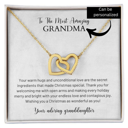 Interlocking Hearts Necklace Christmas Gift To The Most Amazing Grandma Curious Draft