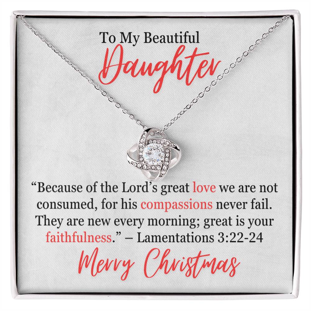 Lamentations 3_22-24 Love Knot Necklace With Personal Message Card Curious Draft