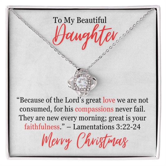 Lamentations 3_22-24 Love Knot Necklace With Personal Message Card Curious Draft