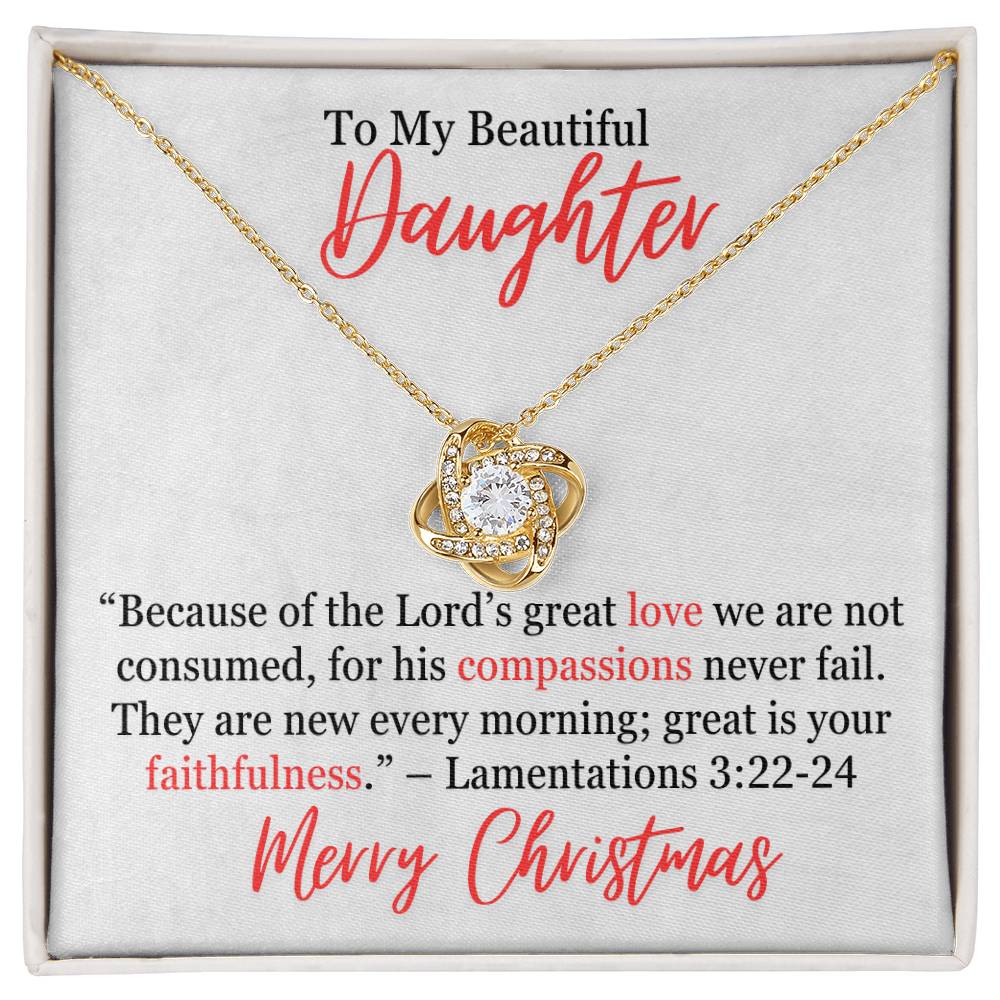 Lamentations 3_22-24 Love Knot Necklace With Personal Message Card Curious Draft