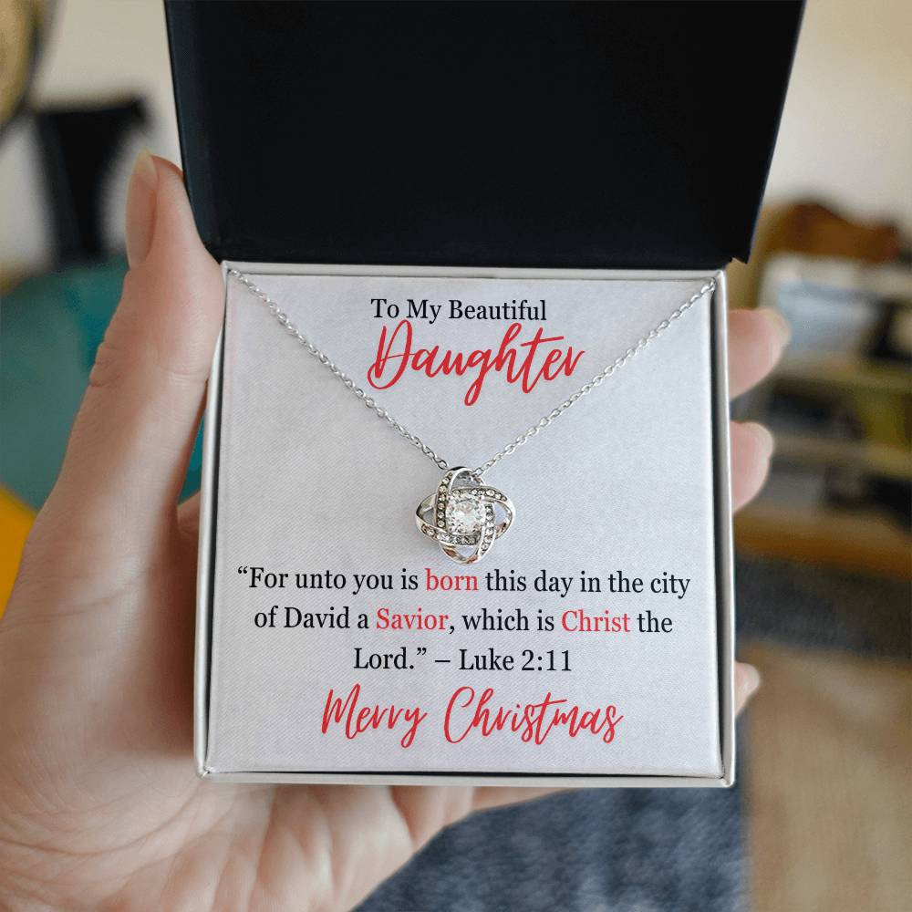 Luke 2_11 Love Knot Necklace With Personal Message Card Curious Draft