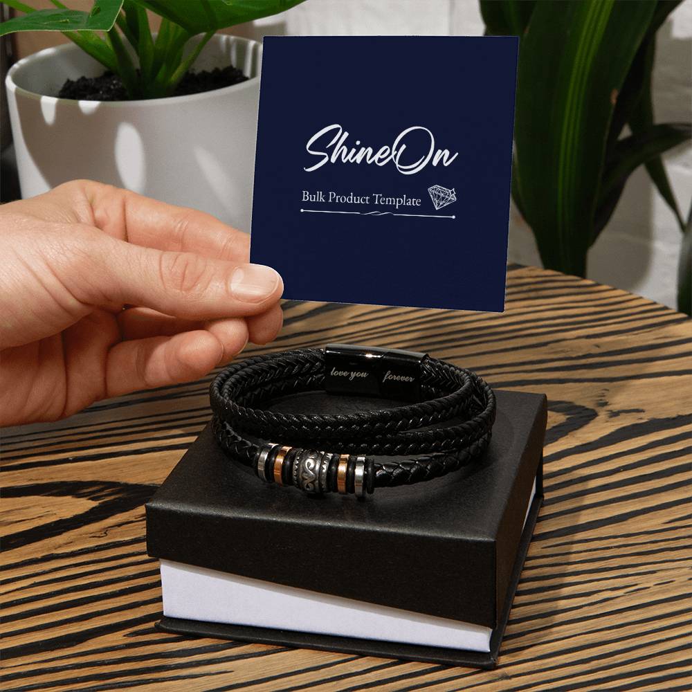 Men's Vegan Leather Bracelet With Personal Message Card Curious Draft