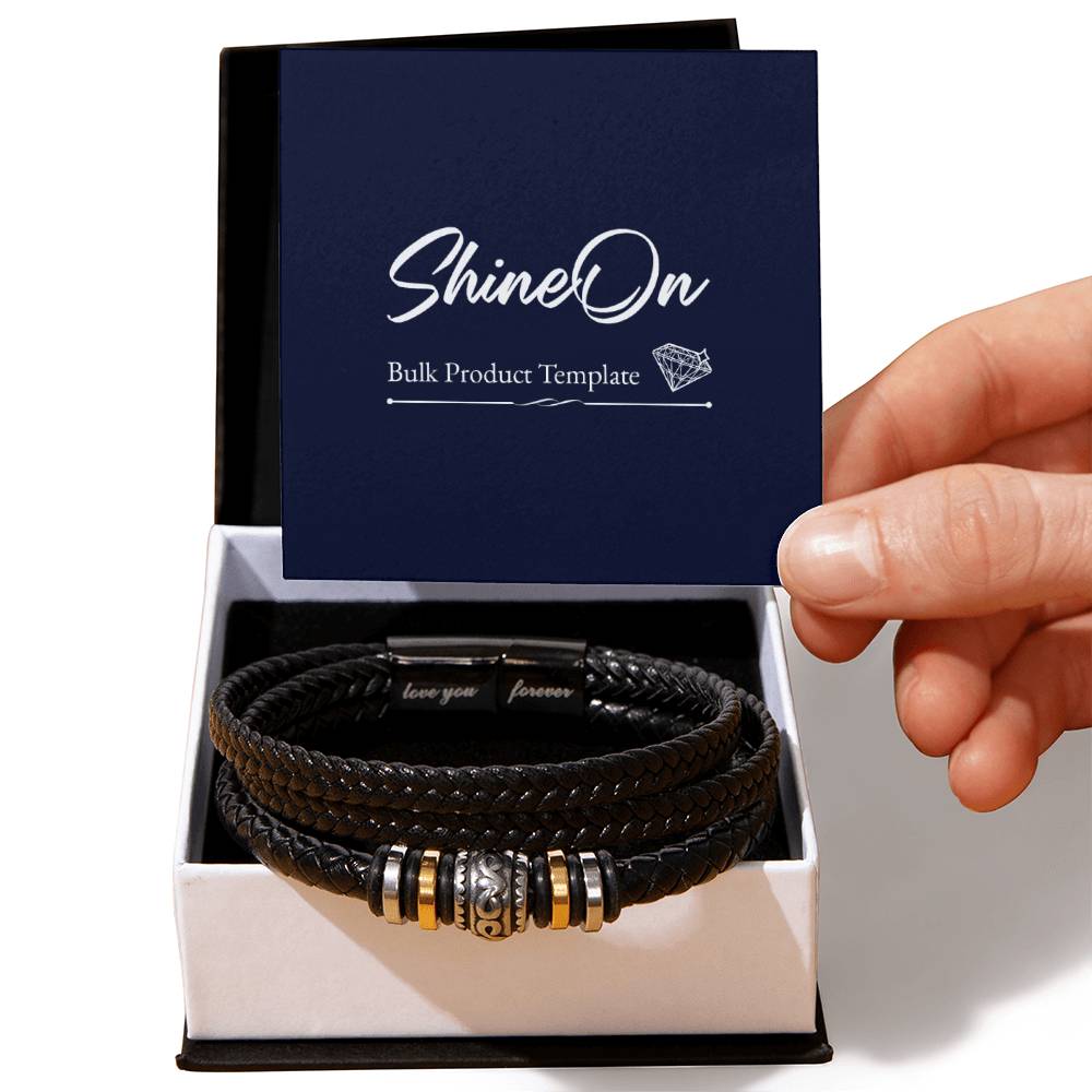 Men's Vegan Leather Bracelet With Personal Message Card Curious Draft