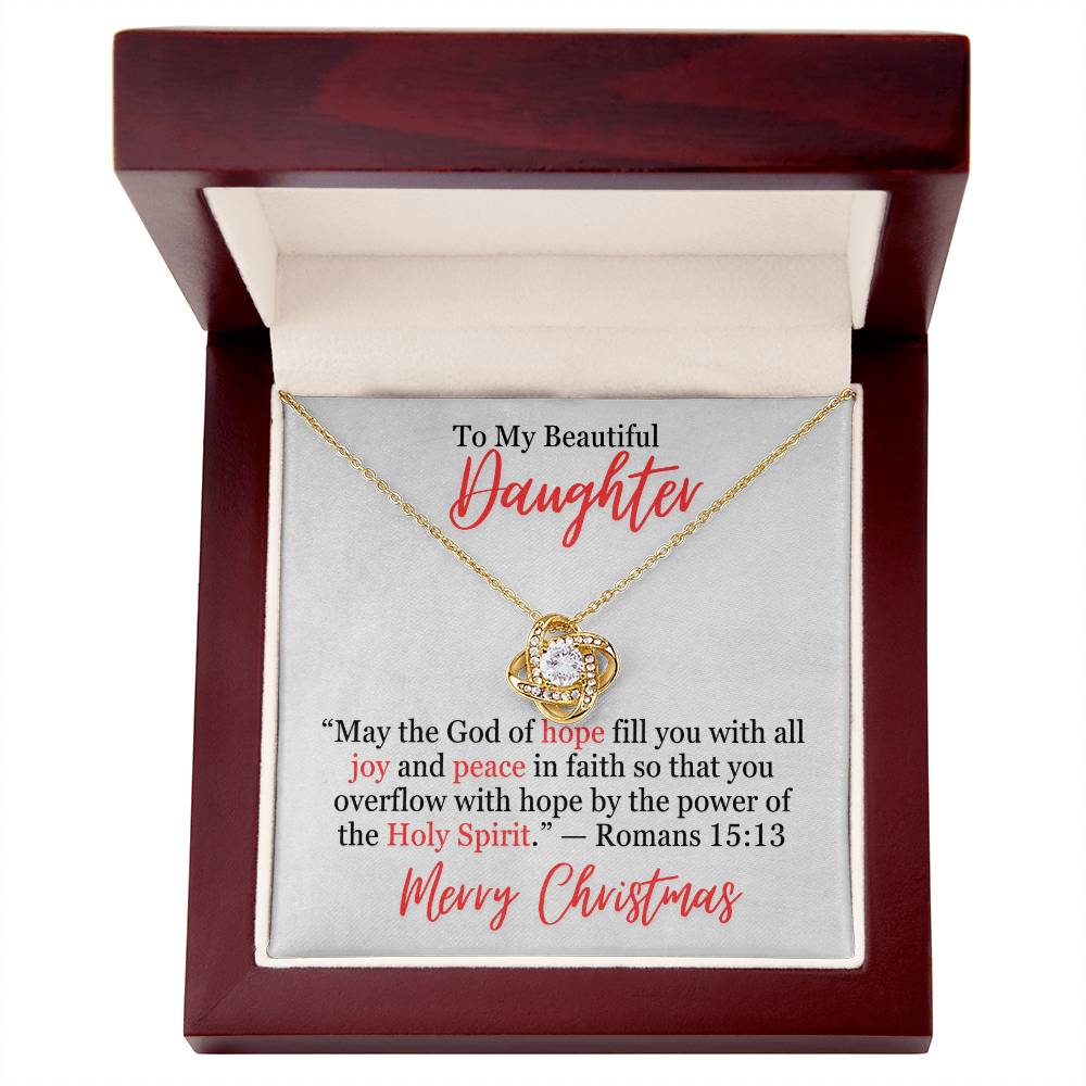 Romans 15_13 Love Knot Necklace With Personal Message Card Curious Draft