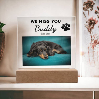 We Miss You Custom Pet Memorial Acrylic Plaque Curious Draft